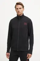 Mikina HUGO Laze Zip Jacket pánská, černá barva, hladká, 50525245