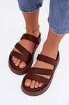 Dámske platformové sandále s remienkami čokoládové