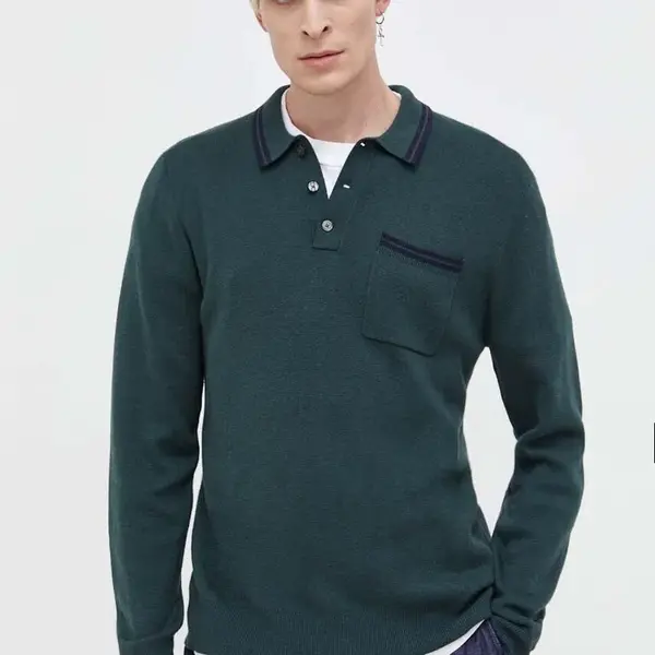 Svetr Abercrombie & Fitch pánský, zelená barva, lehký