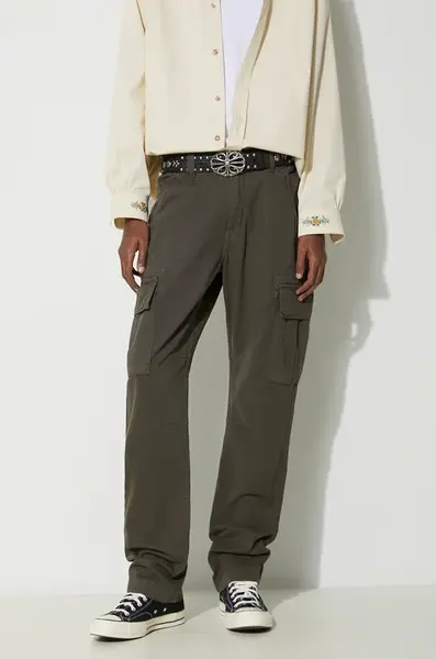 Bavlněné kalhoty Alpha Industries Agent Pant zelená barva, ve střihu cargo, 158205