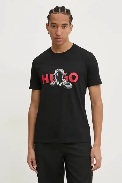 Bavlněné tričko HUGO Deyladec