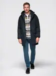 Ombre Classic long men's parka jacket - black