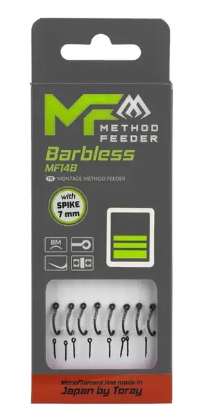 Mikado návazec feederový mf14 s jehlou barbless 8 ks 10 cm - 0,20 mm vel. 12