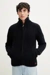 Svetr s příměsí vlny Superdry tmavomodrá barva, M6110592A-2TF