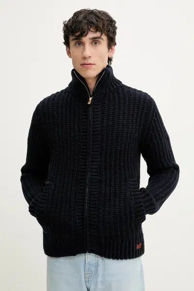Svetr s příměsí vlny Superdry tmavomodrá barva, M6110592A-2TF