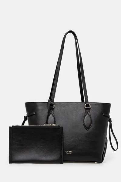 Kožená kabelka Guess FLORENCE černá barva, HWFLNC L5103