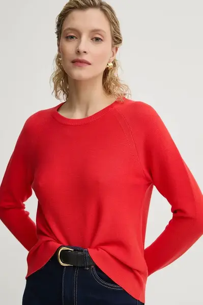 Bavlněný svetr Marc O'Polo červená barva, lehký, 5000005786