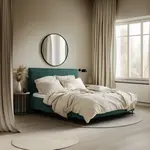 MID.YOU ČALOUNĚNÁ POSTEL, 180/200 cm, tmavě zelená