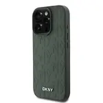 Zadní kryt DKNY PU Leather Grid Pattern Magsafe pro Apple iPhone 16 Pro, zelená