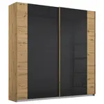 Rauch Möbel SKŘÍŇ S POSUVNÝMI DVEŘMI, antracitová, dub artisan, 181/210/62 cm