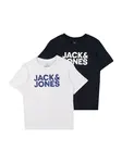 Jack & Jones Junior Tričko  modrá / tmavomodrá / biela
