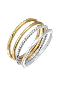 ELLI Prsteň 'Bi-Color'  zlatá / strieborná