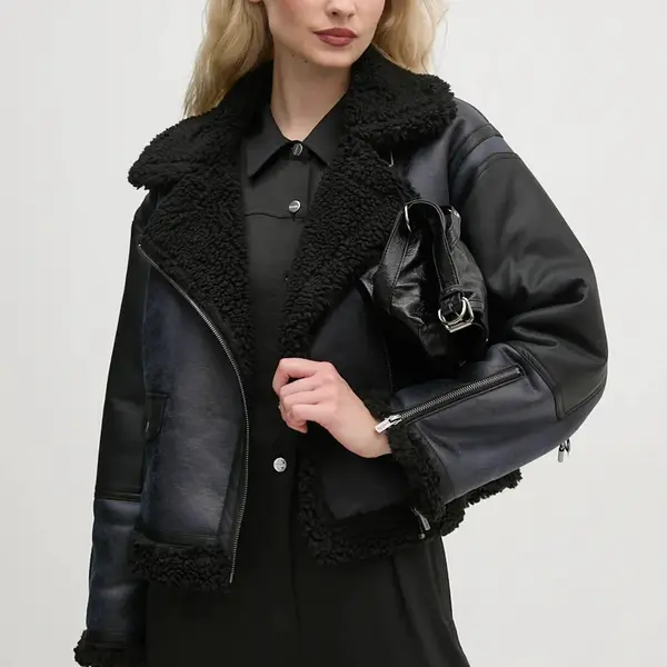 Bunda Pepe Jeans BROOKLYN dámská, tmavomodrá barva, zimní, PL402452