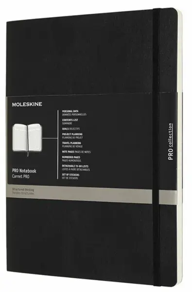 Zápisník MOLESKINE Professional měkký černý XL