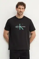 Bavlněné tričko Calvin Klein Jeans černá barva, s potiskem, J30J327086