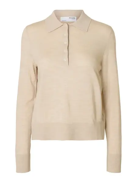 SELECTED Sveter 'SLFThea'  béžová