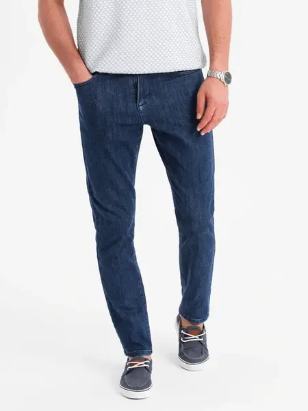 Ombre Classic men's SLIM FIT jeans with elastane - dark blue