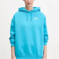 Mikina Under Armour dámská, modrá barva, s kapucí, hladká