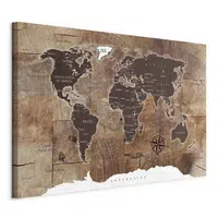 artgeist MALBA NA PLÁTNĚ, mapa světa, 120/80/1,2 cm