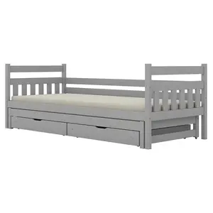 Posteľ Dawid s prístelkou + zásuvky 80x160 sivá