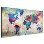 artgeist MALBA NA PLÁTNĚ, mapa světa, 100/40/1,2 cm