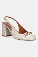 Kožené lodičky Jonak DECOUV CUIR VIEILLI Ecru