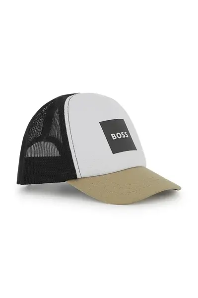 BOSS Dětská bavlněná kšiltovka BOSS