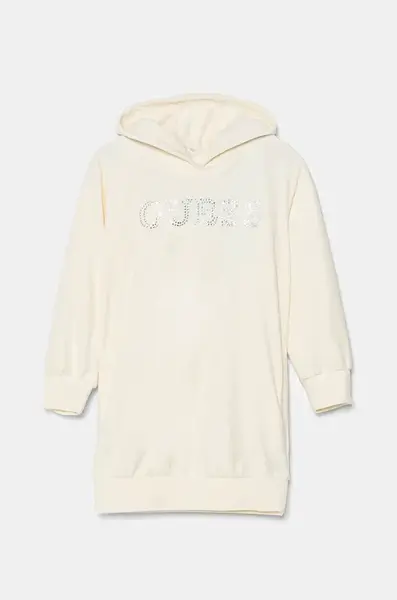 Dívčí šaty Guess béžová barva, midi, oversize, J4BK27 KBXI2