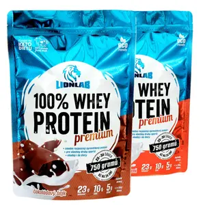 Lionlab 100 % Whey Protein 750 g AKCE 1+1 čokoláda + jahoda