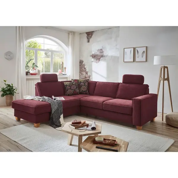 Sit & More ROHOVÁ SEDAČKA, textil, tmavě červená