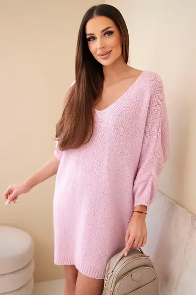 Plus size dámské šaty s V-výstřihem