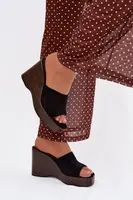 Dámske platformové šľapky Ravelia čierne