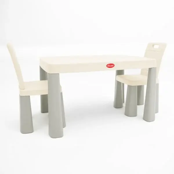 DOLONI Dětský stůl a 2 židle šedá