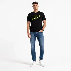 Guess cn ss gradient logo t-shirt l