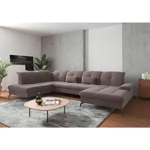 Sit & More SEDACÍ SOUPRAVA, textil, šedohnědá