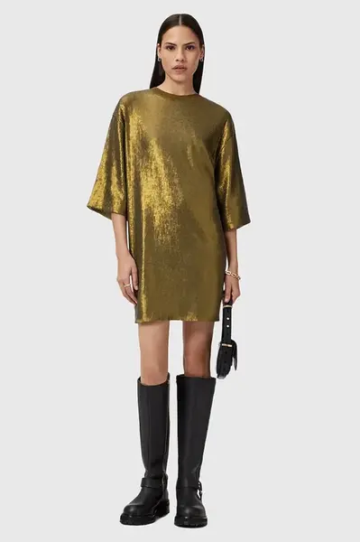 Šaty AllSaints OPAL LOGO DRESS