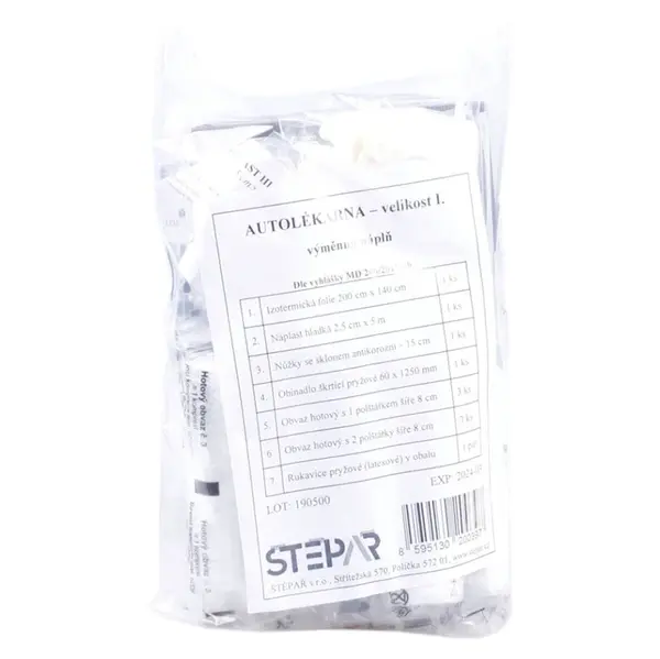 ŠTĚPAŘ Autolékárnička velikost I – výměnná náplň 153/2023 Sb.