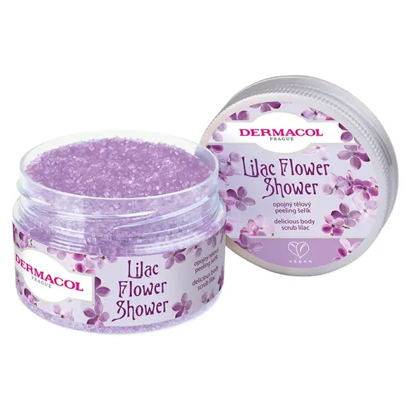 DERMACOL Flower Care tělový peeling šeřík 200 g