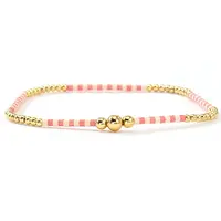 Bohemian Style Brass & Glass Seed Bead Stretch Bracelets for Women