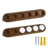 2Pcs 6-Hole Pine Wood Wall Mounted Golf Ball Organizer Stands