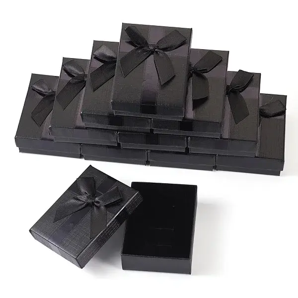 Rectangle Paper Jewelry Gift Boxes with Bowknot