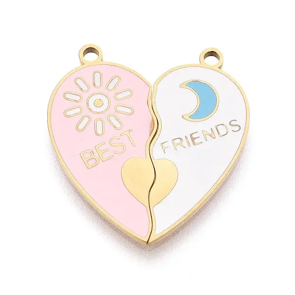 304 Stainless Steel Enamel Split Pendants