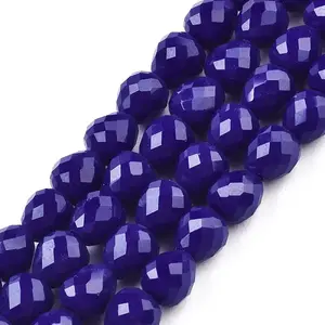 Opaque Solid Color Glass Beads Strands
