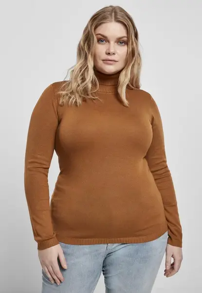 Women's basic turtleneck caramel sweater