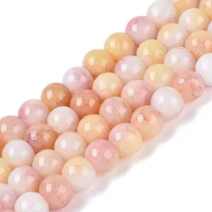 Ombre Effect Opaque Crackle Glass Beads Strands