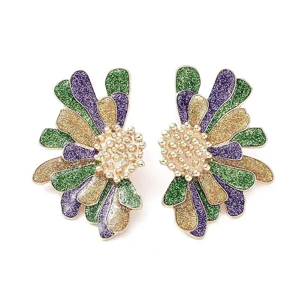 Carnival Theme Glitter Zinc Alloy Stud Earrings