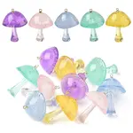 10Pcs 5 Colors Luminous Epoxy Resin Mushroom Pendants