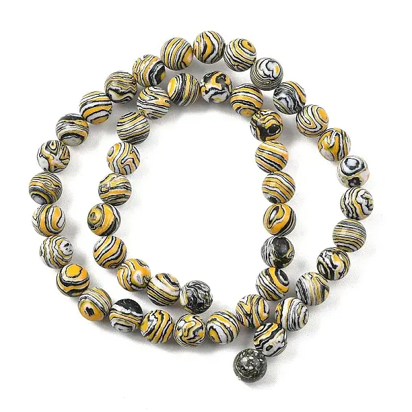 1 Strand Synthetic Malachite Dyed Beads Strands