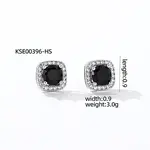 Elegant Zircon Square Stud Earrings for Women
