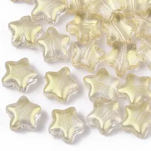 Transparent Spray Painted Glass Beads